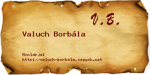 Valuch Borbála névjegykártya